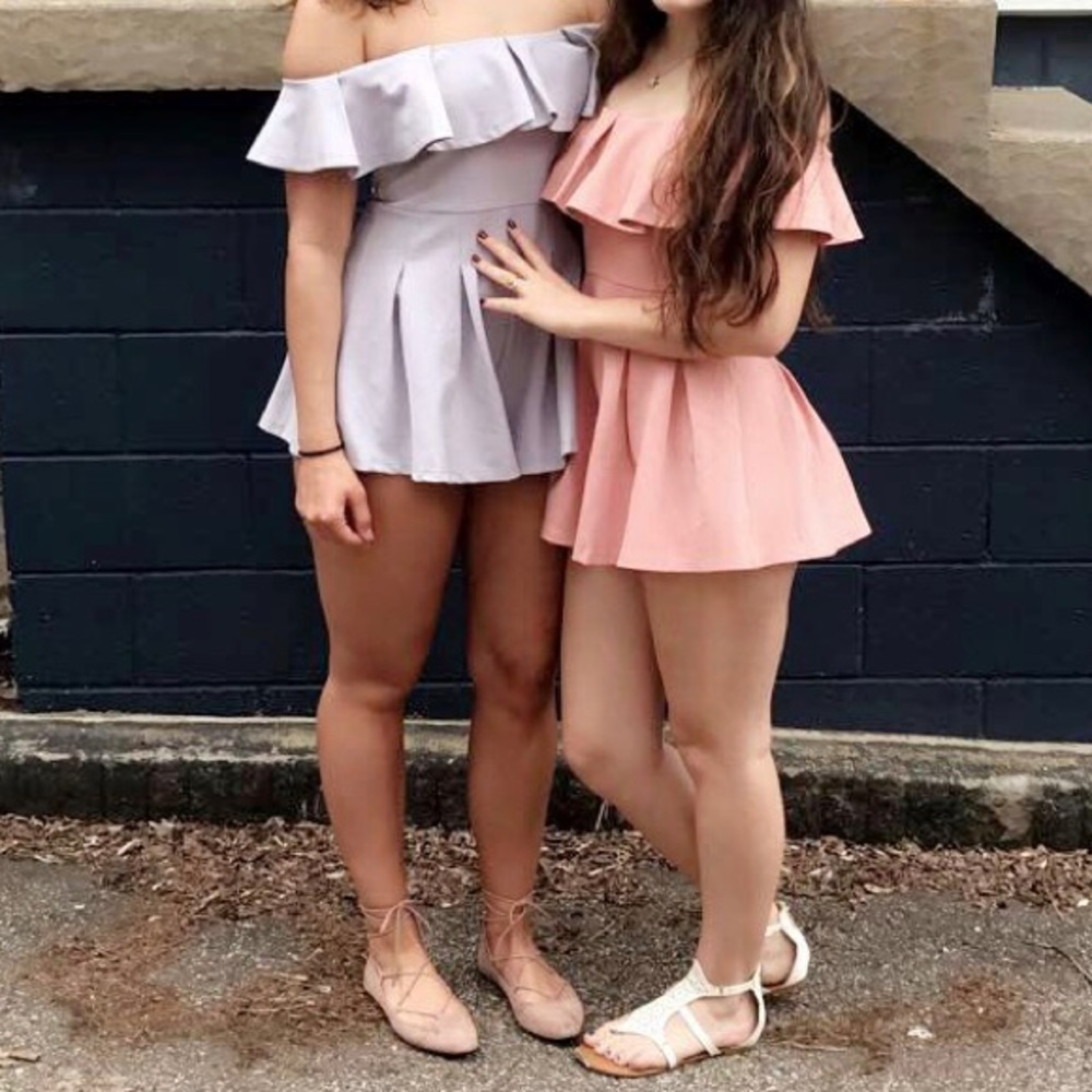Lavender off shoulder romper